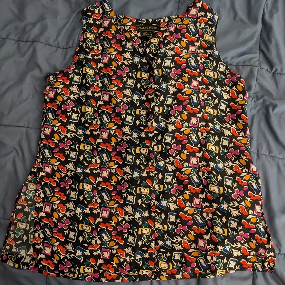 Vintage Diana D'Or 100% silk sleeveless top - Picture 1 of 10